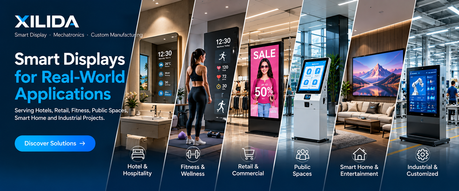 Smart displays and intelligent hardware solutions for hotels, retail, fitness and industrial projects